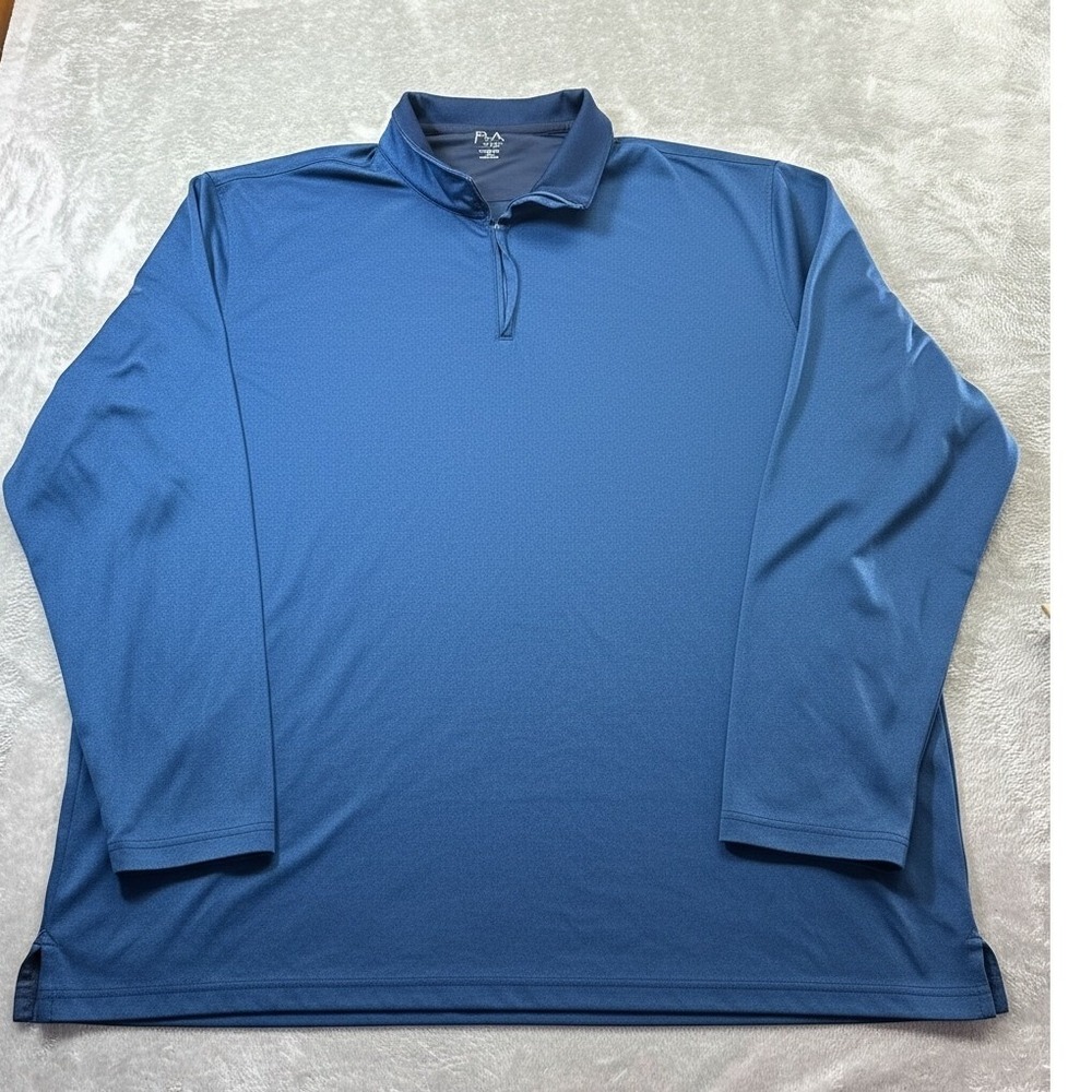 Jos. A. Bank Pullover Men 3X Blue Traveler Tailored Fit Quarter Zip Long Sleeve